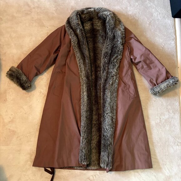 Vintage Forecaster of Boston Faux Fur Lined Long Winter Coat – Brown - Picture 1 of 6